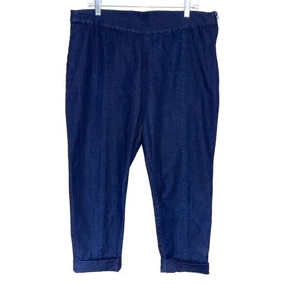 ModCloth Denim Cropped Retro Capris Size 1X - Picture 1 of 13